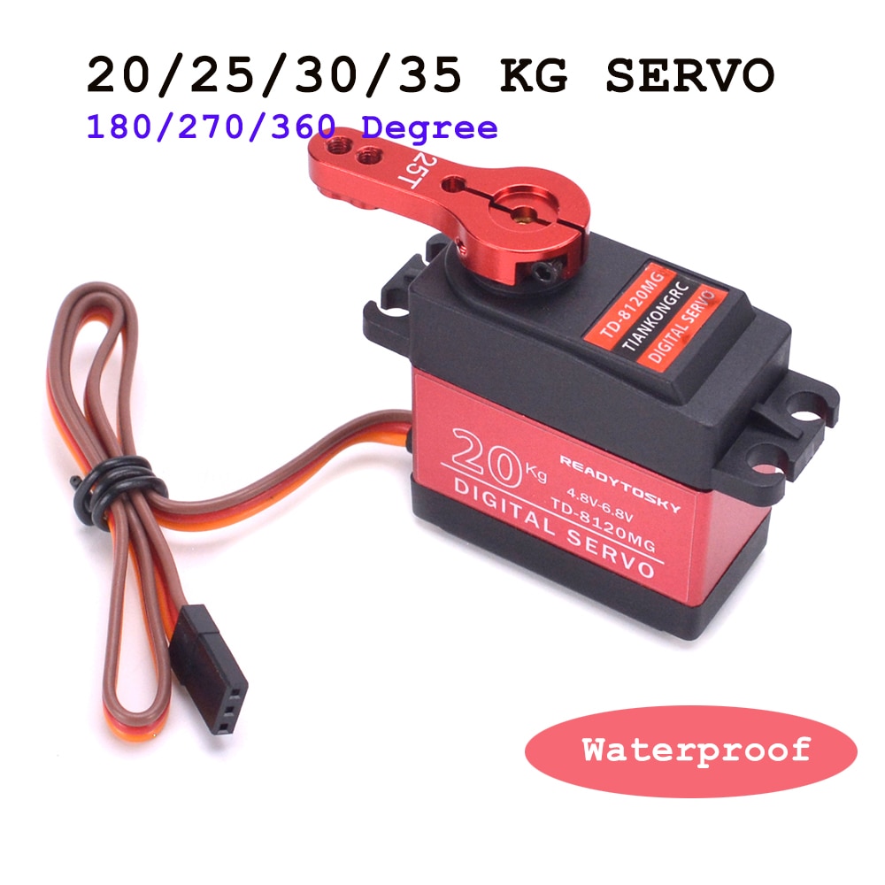20/25/30KG 35KG 25T Wasserdichte Metall Getriebe Digital Servo Für RC Modelle 180/270/360 Grad aluminium Meta Für RC Auto Crawler