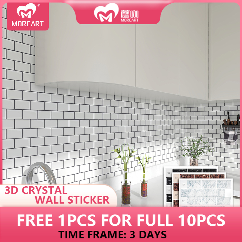 Morcart Peel En Stick Tegels Home Decor Zelfklevende Tegel Stickers 3d Muursticker Wit Behang Voor Keuken Badkamer Kamer