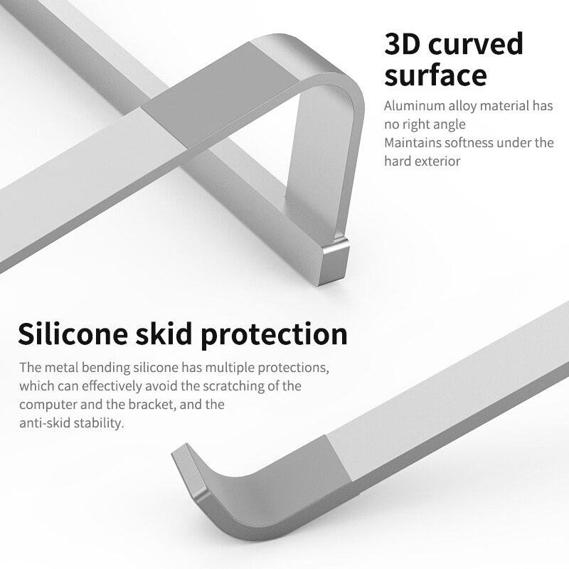 Aluminiumslegering støtte notebook folde notebook laptop stativ til macbook pro lapdesk 11-17 tommer skridsikker kølebeslag