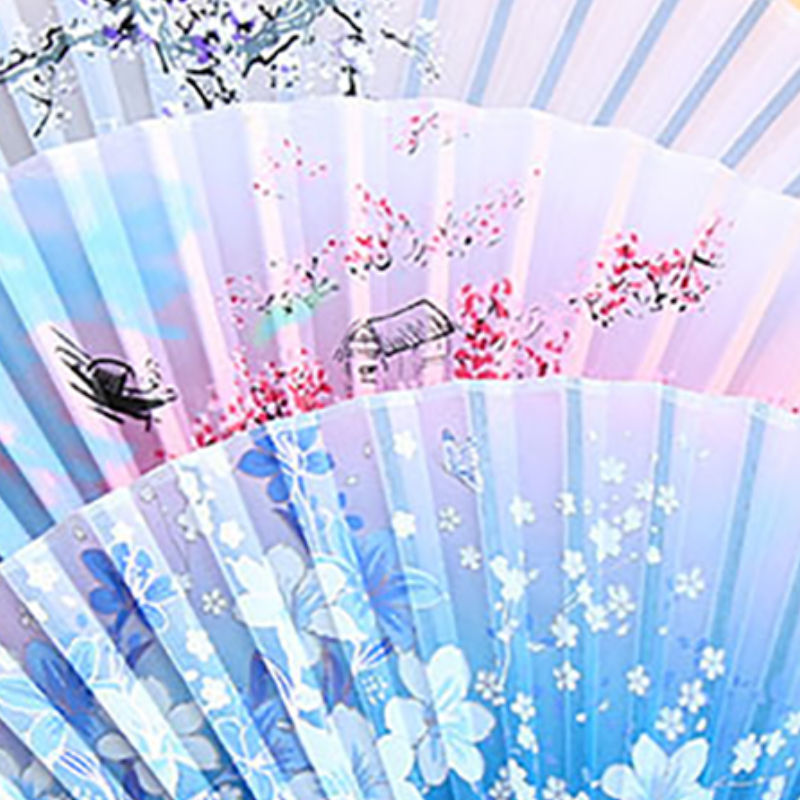 Eventail de fleurs repliable en soie | Vintage de Style chinois, pour fête de mariage danse, accessoires à main de
