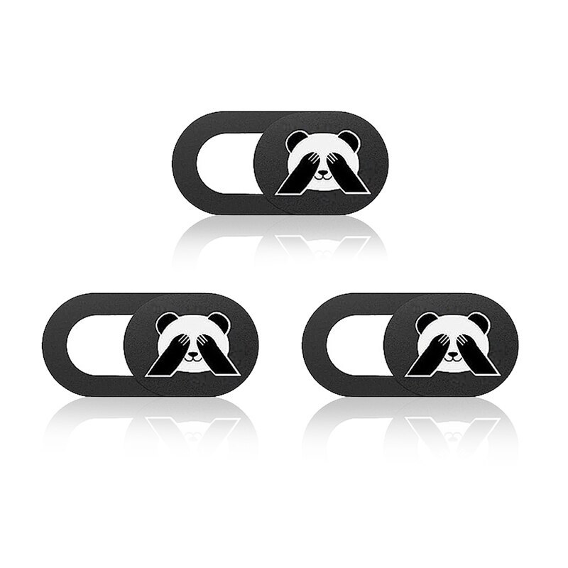 Ultra Dunne Universele Webcam Cover Telefoon Lenzen Antispy Camera Cover Voor Ipad Macbook Web Laptop Pc Tablet Privacy Sticker: 3PCS - Shy Panda