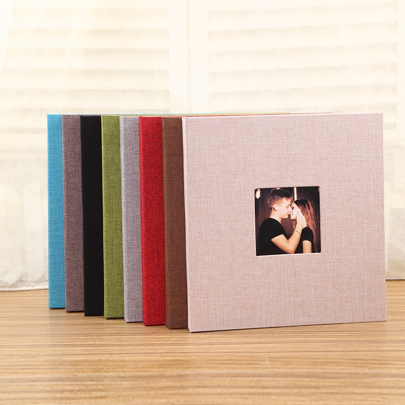 Diy linnen fotoalbum plakfolie handgemaakt plakboek zelfklevend trouwalbum geheugenfoto-opslag minnaar s 20 pagina's