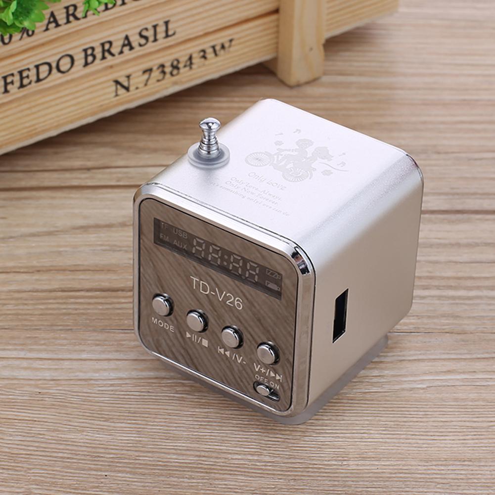 Mini FM Radio TD-V26 Bærbar - 1.0" LCD Skærm - Bluetooth 5.0 - Genopladeligt Batteri - VKTECH