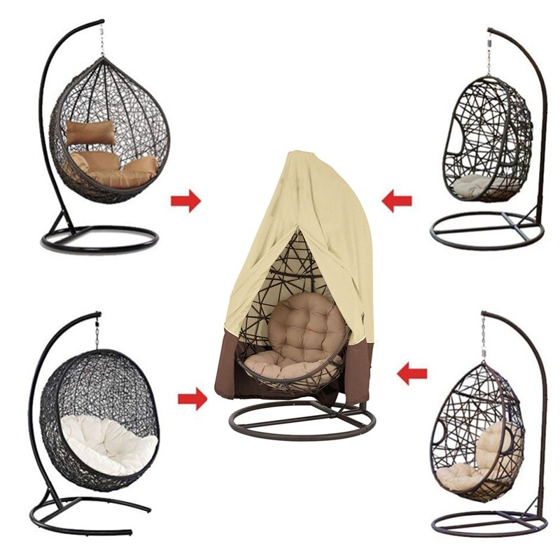 Dubbele schommelstoel waterdichte hoes rotan schommel patio tuin geweven hangende ei stoel zitting anti -uv 232 x 203cm