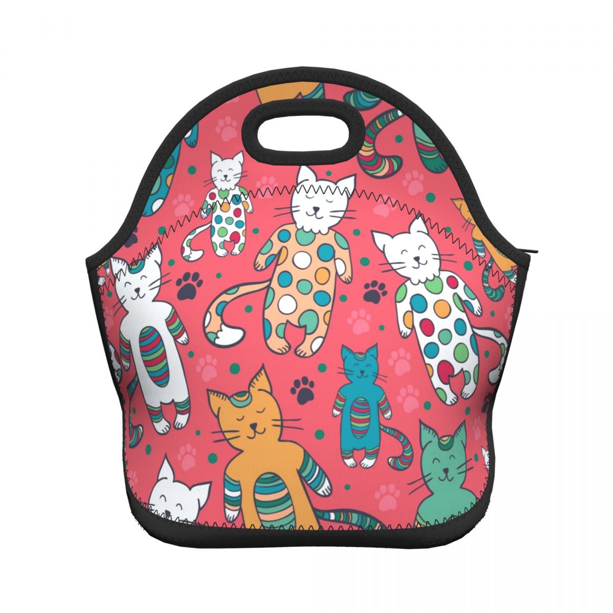 Fiambrera con forma de gato para niños, niñas y mujeres, bolsa organizadora para Picnic, Camping, frutas y bebidas: Black 1
