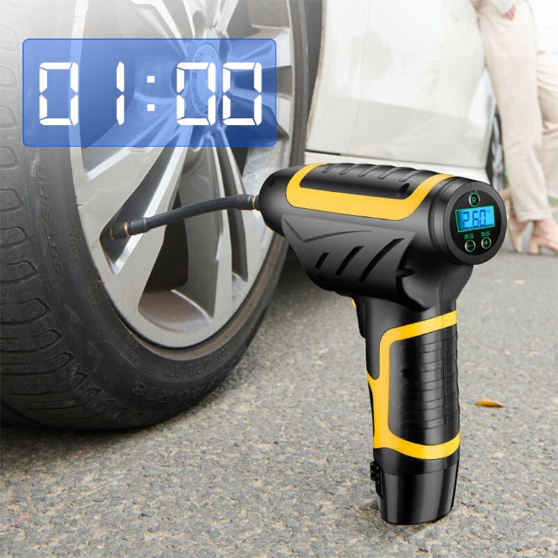 Car handheld wireless air pump smart digital display auto car air pump tire portable removable battery