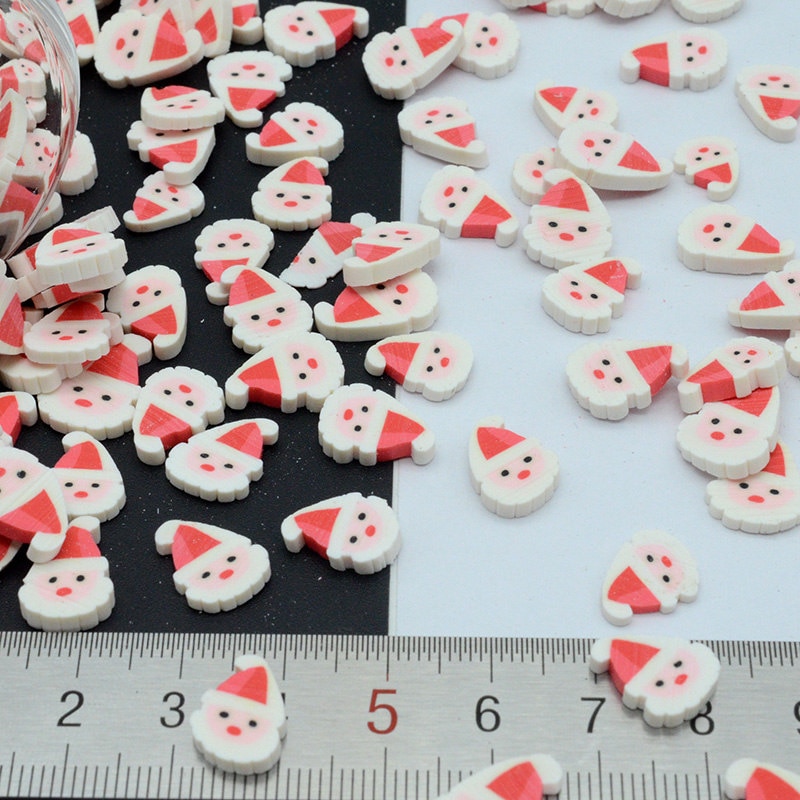100 G/partij Polymeer Klei Kerst Santa Sprinkles Mooie Confetti Voor Ambachten Maken, Diy
