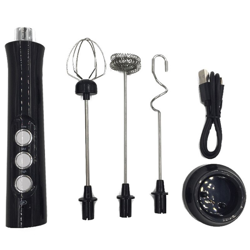 Rechargeable Milk Frother Battery Operated,3-Speed Portable Travel Frother,Electric Milk Foamer Coffee Frother for Latte