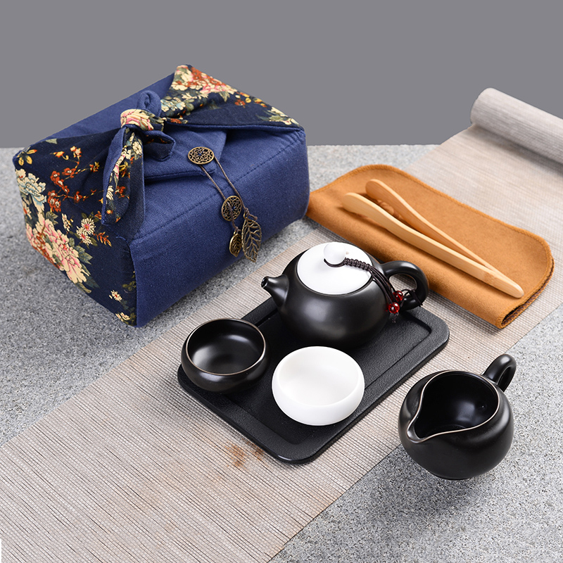 1set Japanese-style Ceramic Tea Set Portable Travel Teacups Travel Portable Porcelain Teaware Household Hone Office Drinkware: D