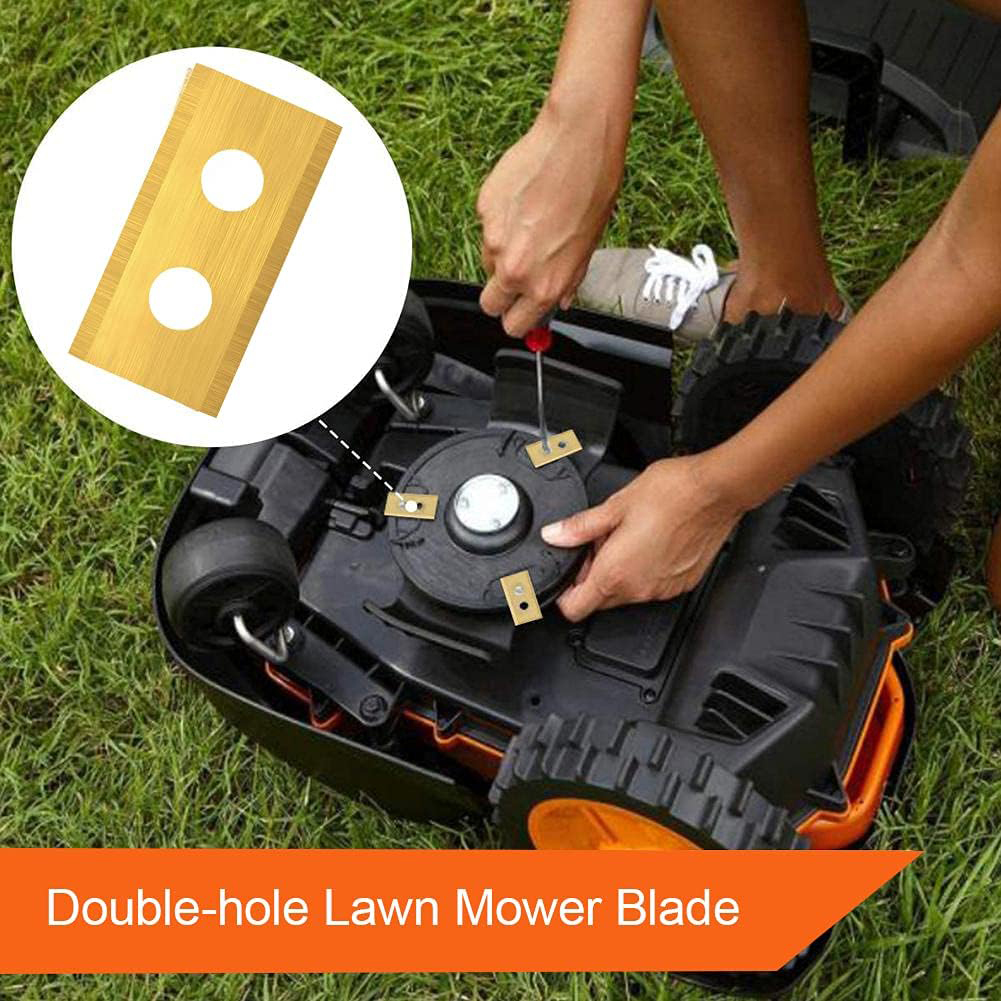 Stainless Steel Automatic Moving Machine Blade 30Pcs Lawn Mower Blade Titanium Plating for Worx Landoid Lanmower WG754E WG791E