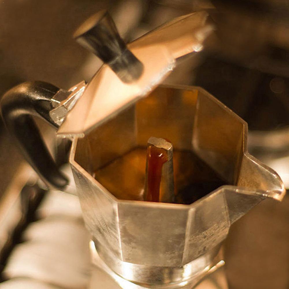 Italiaanse achthoekige huishoudelijke aluminium espresso percolator koffieverwarmer filterpot handpunch koffiepot