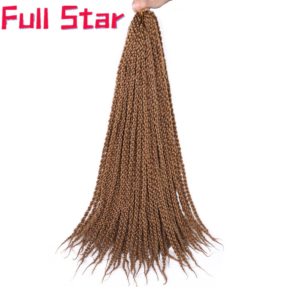 Full Star-extensiones de cabello para mujer, 22 ", 3D Cubic Twist, trenzas de ganchillo, 12 hebras, degradado, insecto negro, pelo trenzado sintético: #27