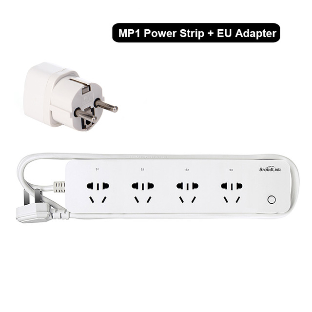 Originele Broadlink MP1 Socket Plug Afstandsbediening Afzonderlijk Regelbare WiFi 4-Stekkerdoos Voor Smart Home Automation: MP1 Add EU Adapter