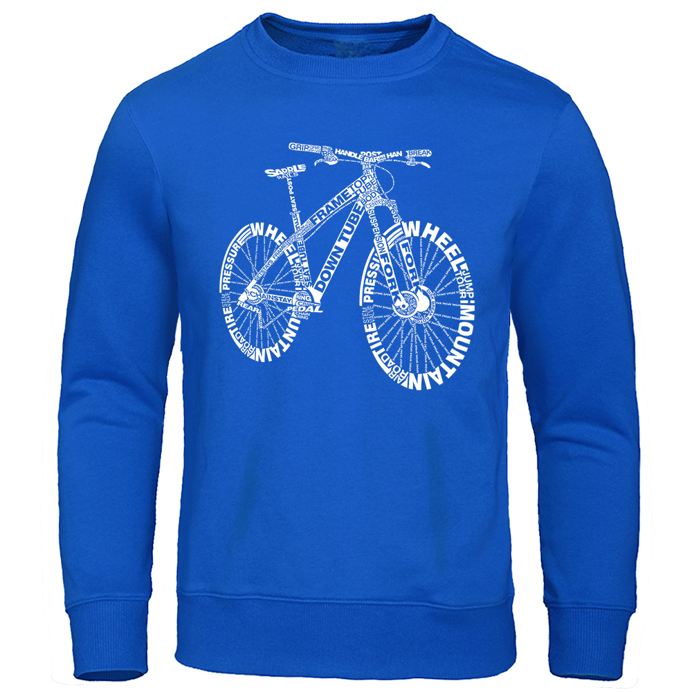 Mountain Bike Cycling Hooded Bicycle Amazing Sweatshirt Men Casual Oversized Clothing Crewneck Breathable Hoody Hip Hop Hoodie: M / Blue