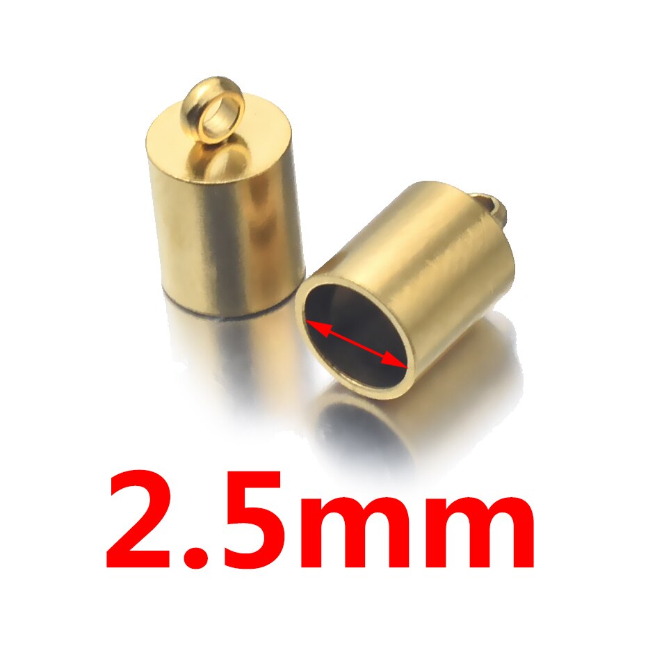 10 pièces Lot en acier inoxydable argent or fermoirs cordons embouts cordon pour bricolage fabrication de bijoux Bracelet collier résultats de bijoux à bricoler soi-même: Beige