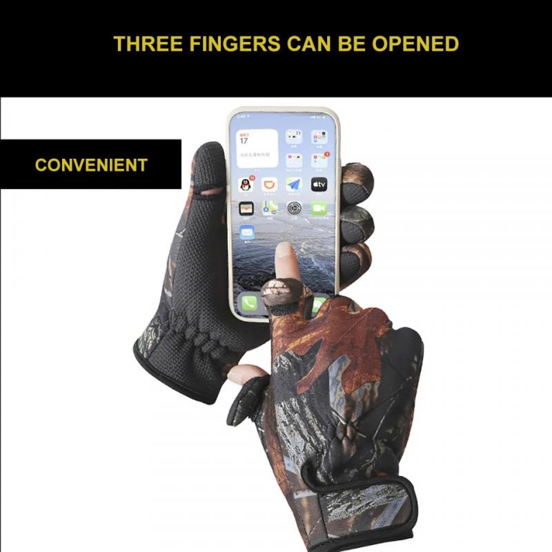 Outdoor Winter Angeln Handschuhe Drei Finger Flip Finger Handschuhe Atmungsaktive Anti-slip Wasserdicht Wandern Sport Radfahren Handschuhe