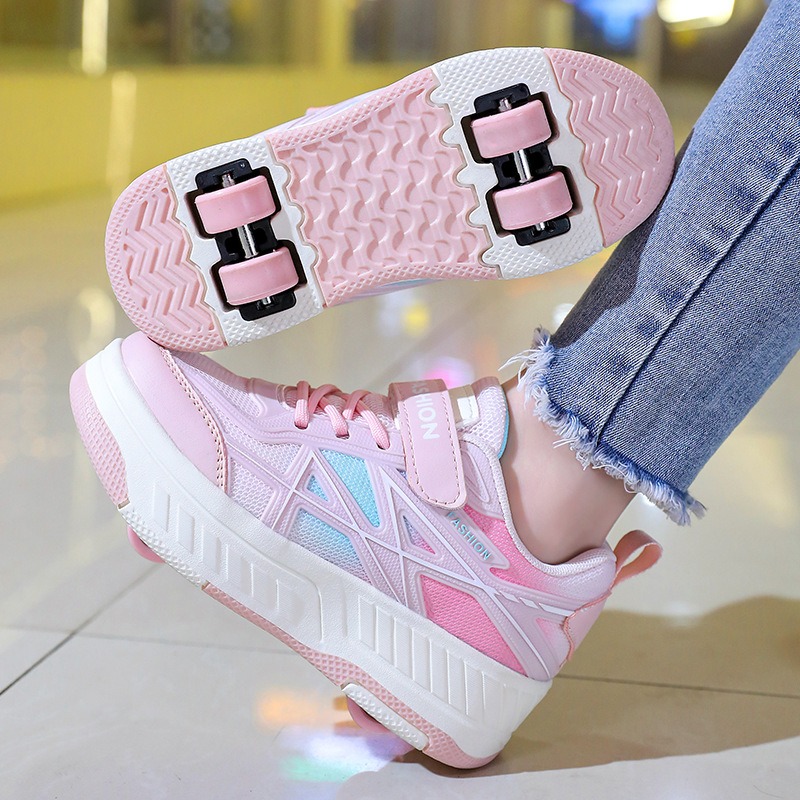Roller Skate Shoes for Kids Boys Girls Sneakers with Detachable Wheels Sport Shoe Roller Skates Children's Balance Training