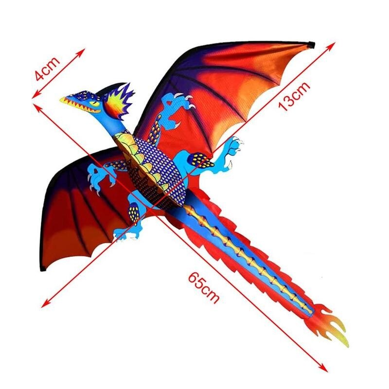 Drage form drager udendørs farverige 3d drage flyvende drage med 100m hale linje børn børn legetøj