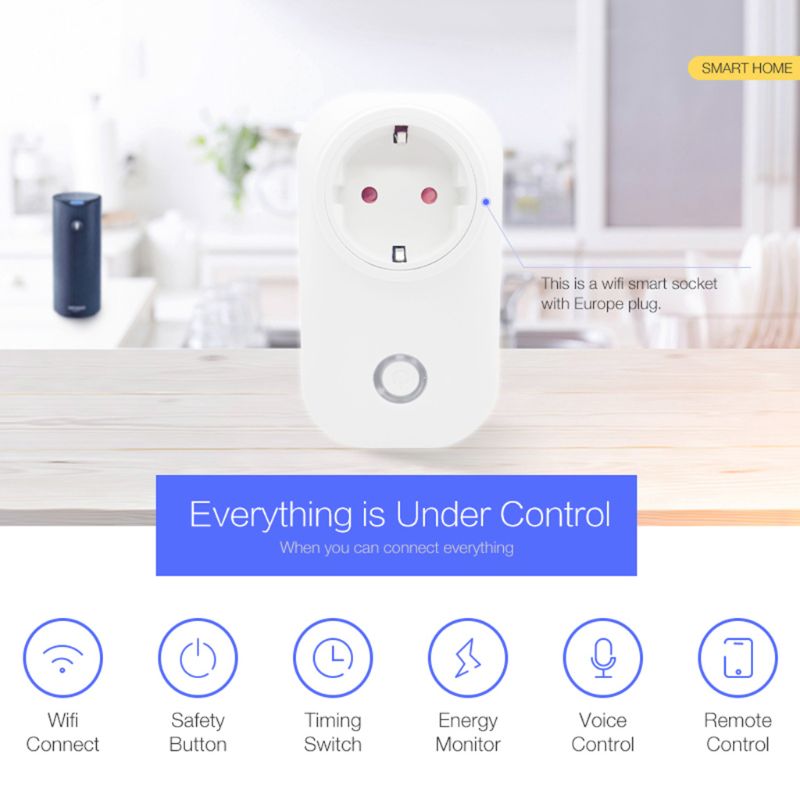 EU WIFI Smart Power Plug Tuya APP Socket Timer Function For Google Home Alexa