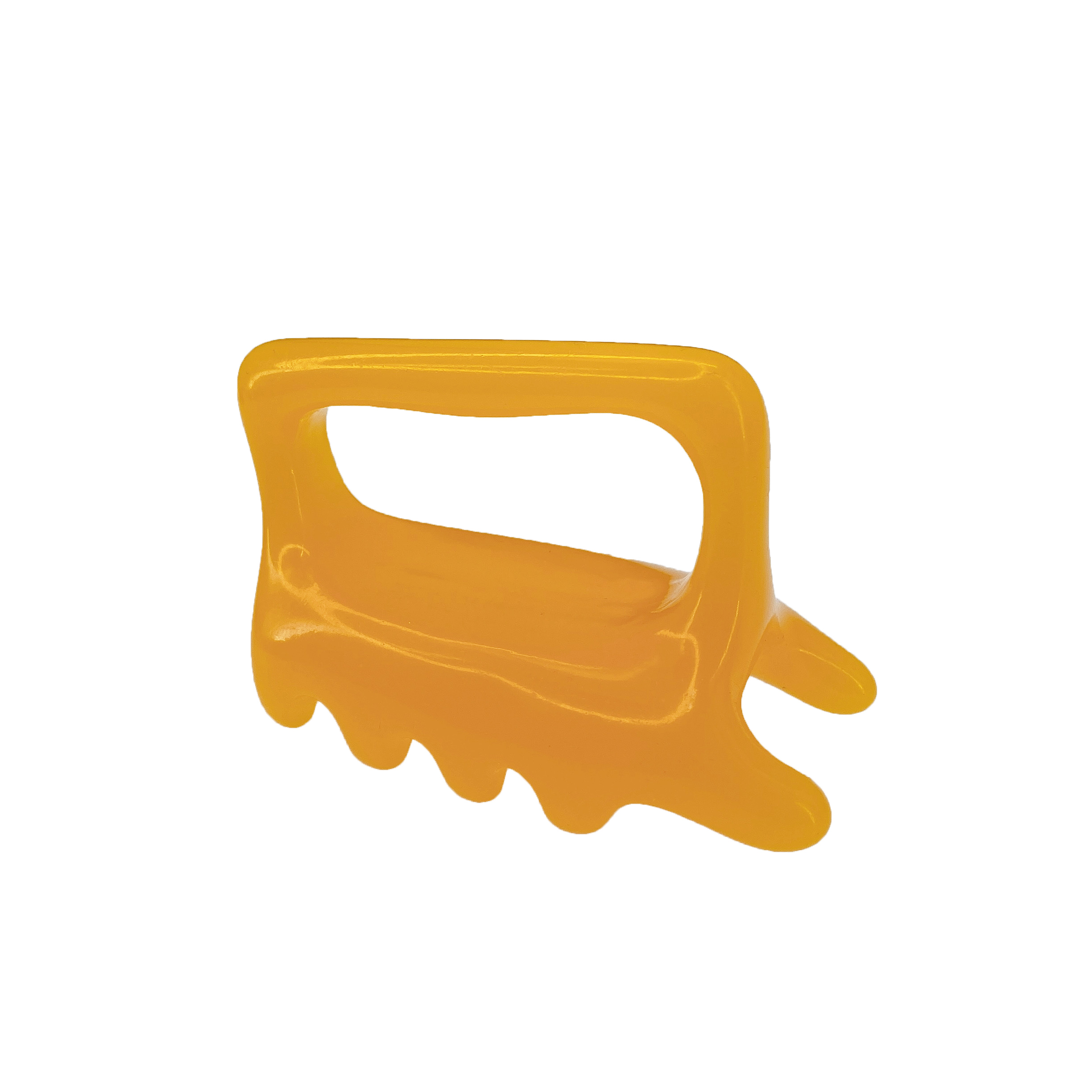 Natural Resin Chinese tool Back Massage Massager Body Acupuncture Scraping Bee Wax Plate GuaSha Scrape Circular Blood Therapy: Yellow