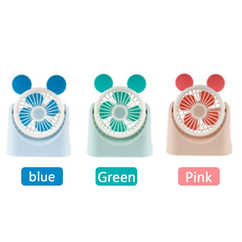 Abs + Pp + Tpr Leuke Draagbare Ventilator Pocket Fan Vouwen Ventilator Met Licht Zomer Usb Oplaadbare Outdoor