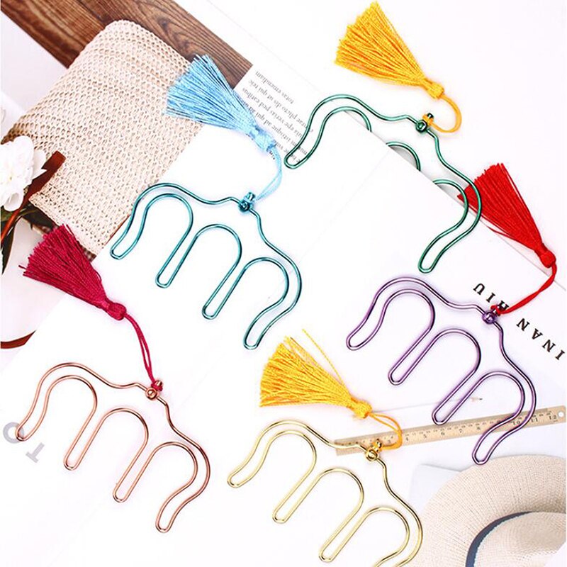 Map Pierced Metal Muziek Boek Clip Pagina Houder Bookmark Briefpapier Klem