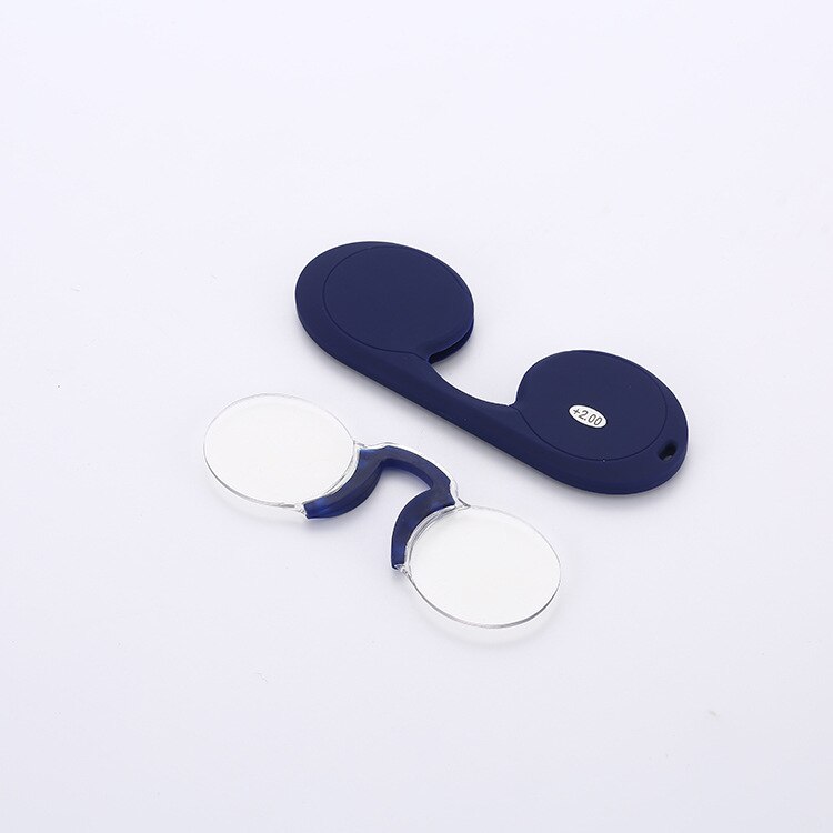 Portable Silicone Nose Clip Pocket Reading Glasses Men Women Magnifying Presbyopic Rimless Readers Spectacles Mini Keychain