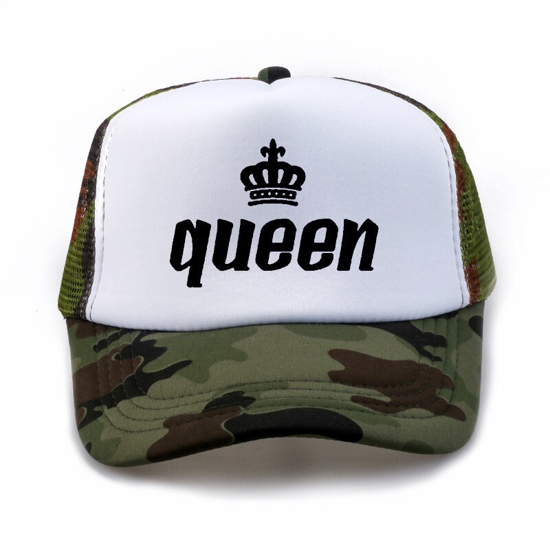 king queen cap crown Print baseball Caps Men Women Summer Visor Snapback Hat White Black Lover Trucker bone: Lavender