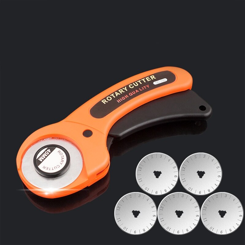 45mm Rotary Cutter with 5 Pieces Replacement Blades Rotary Cutter for Crafting 40JB