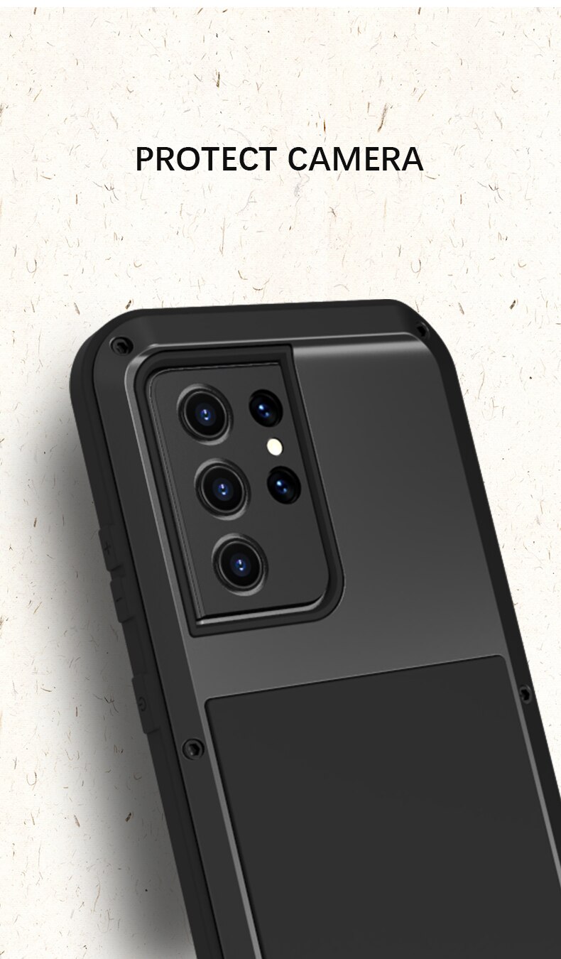 Original Love Mei Powerful Case For Samsung Galaxy S21 Ultra 5G 6.8 inch dust Shockproof Metal Aluminum Case Cover + Package