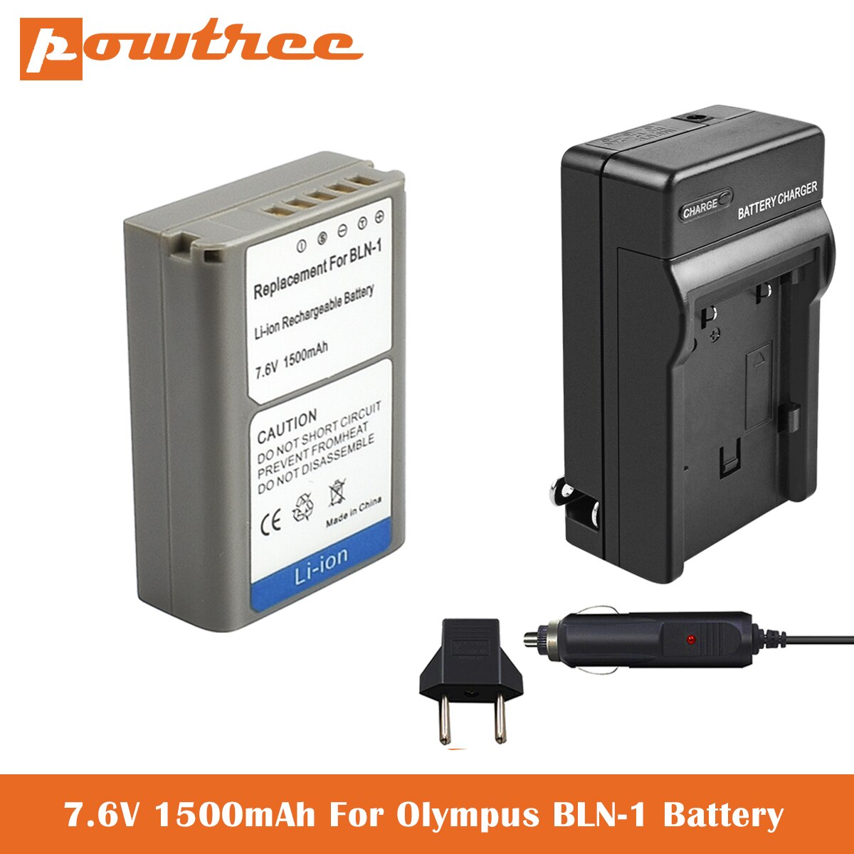 BLN-1 Battery and Charger for Olympus BLN-1, BCN-1 and Olympus OM-D E-M1, Olympus Pen F, OM-D E-M5, Pen E-P5, OM-D E-M5: 1X Battery-Charger