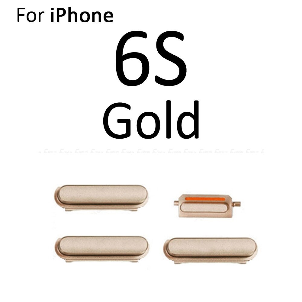 Gran venta botón lateral 4 en 1 para iPhone 6 6S Plus interruptor de volumen de bloqueo de encendido y apagado Botón de tecla silenciosa conjunto completo: For iPhone 6S Gold