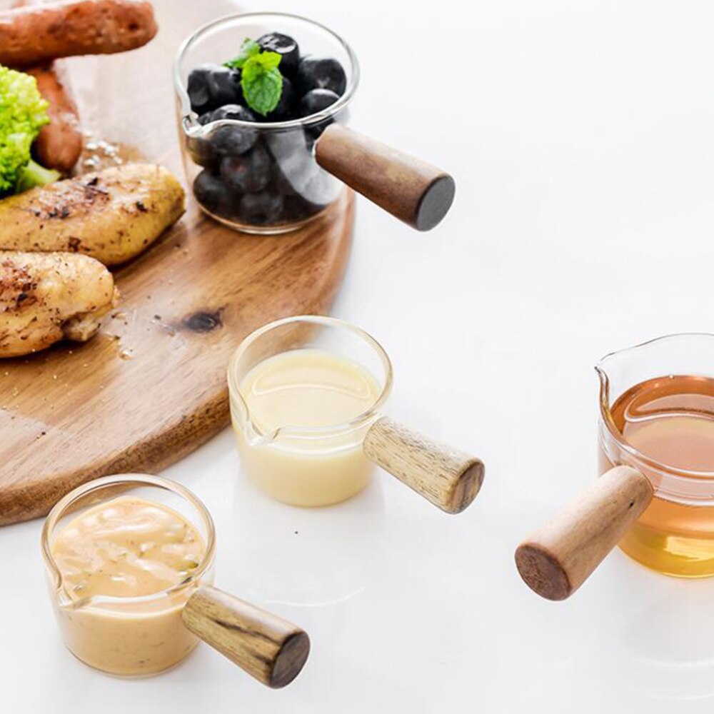 Sauce Dish With Handle Dipping Bowl Glass Sauce Dish Seasoning Dish Saucer Appetizer Plates for Home (S Size)
