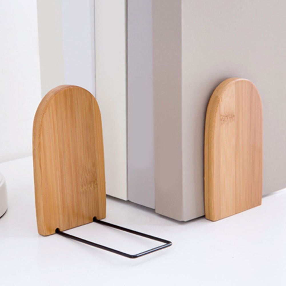 Office Home Floating Shelf Book End Storage Bamboo Wood Document Holder Stationery Nonskid Desk Organizer Durable Portable