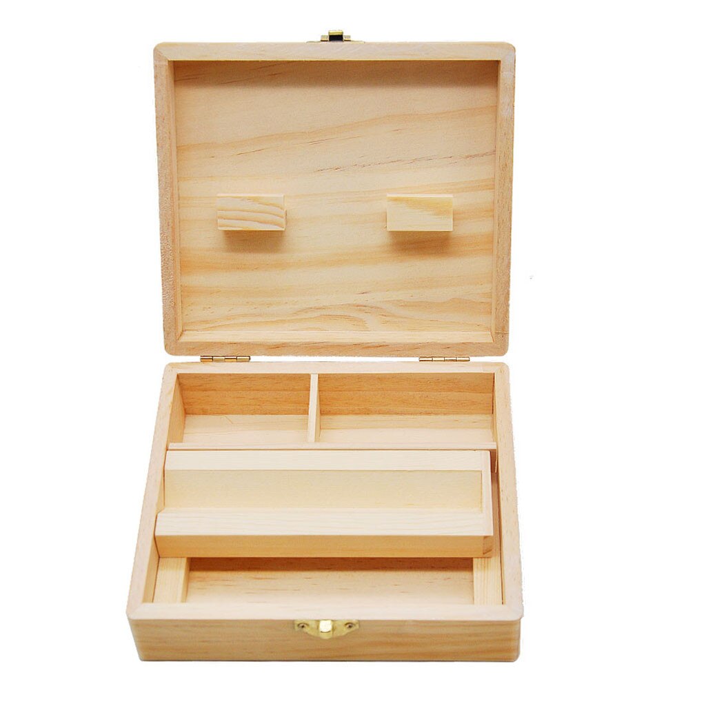 40# Wood Stash Box With Rolling Tray Large And Perfect To Organize Your Accessories Compartment Storage Box Practical Adjustable
