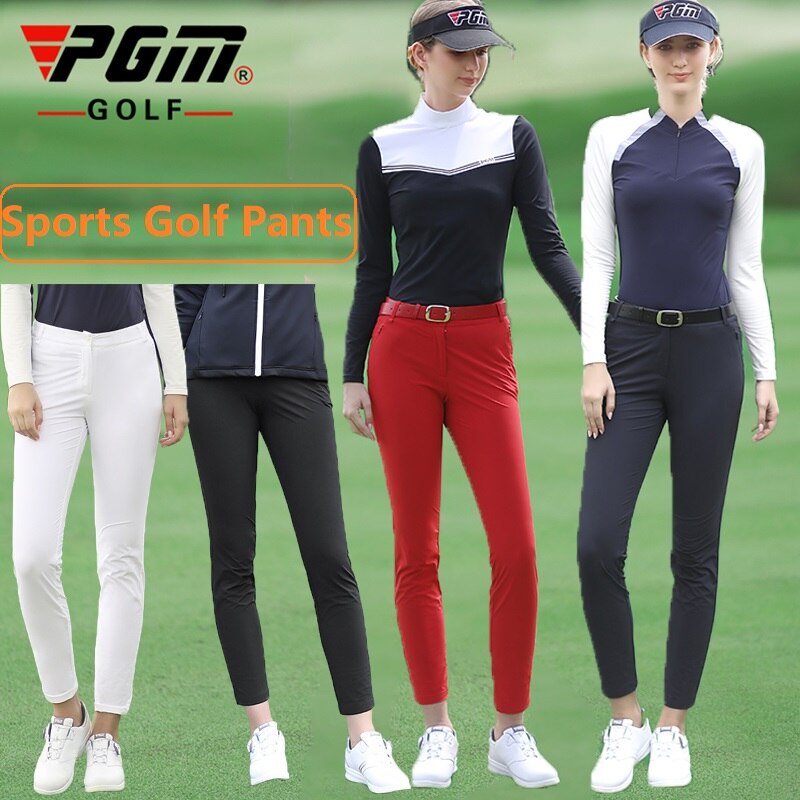 Pgm Autumn Winter Ladies Golf Pants Women High Elasticity Sport Trousers Slim Fit Golf/Tennis Pants Warm Windproof Golf Clothing