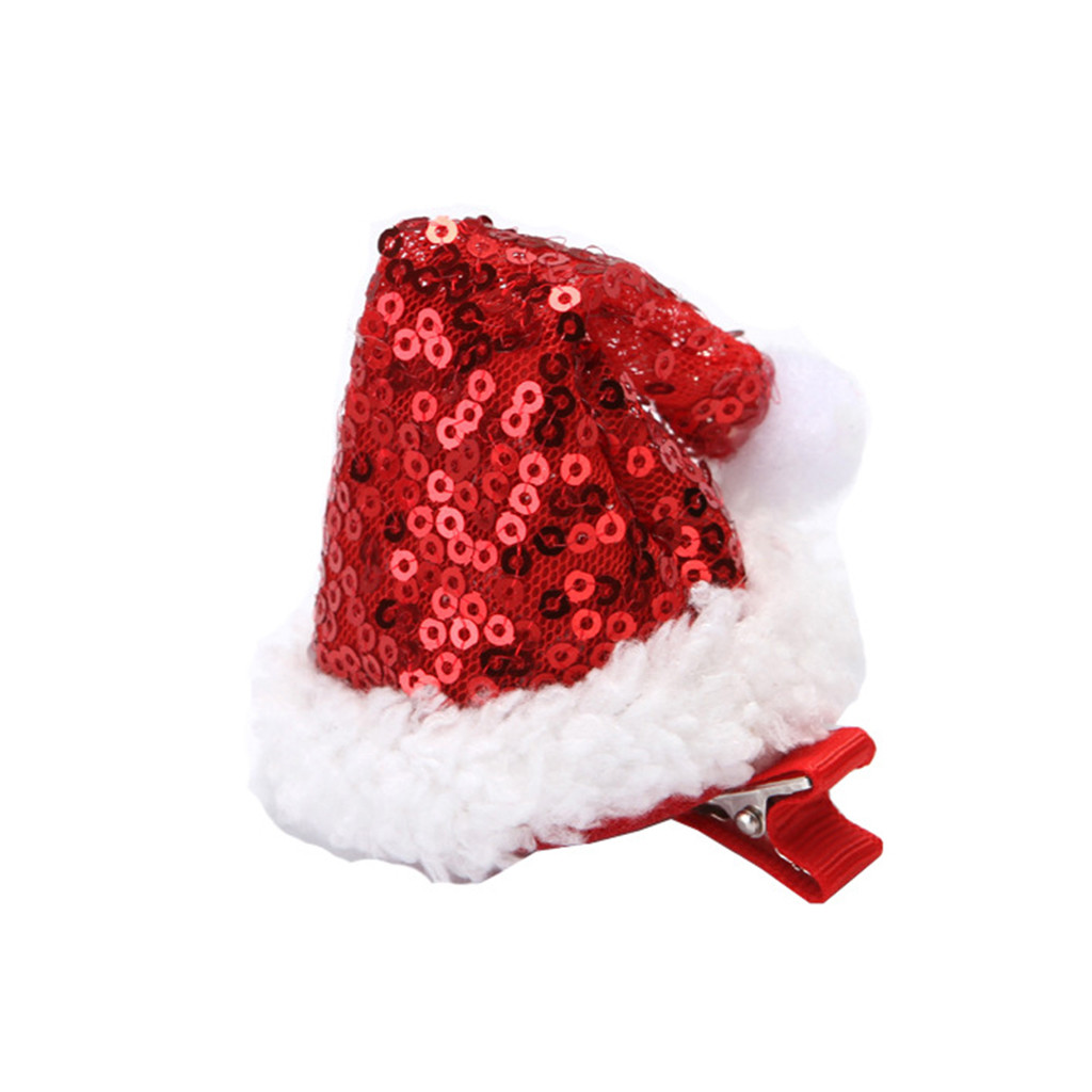 Accessoires pour cheveux de noël pour petites filles | Chapeau à paillettes, épingle à cheveux de dessin animé, Clips de cheveux, Barrettes de coiffure, de noël pour petites filles