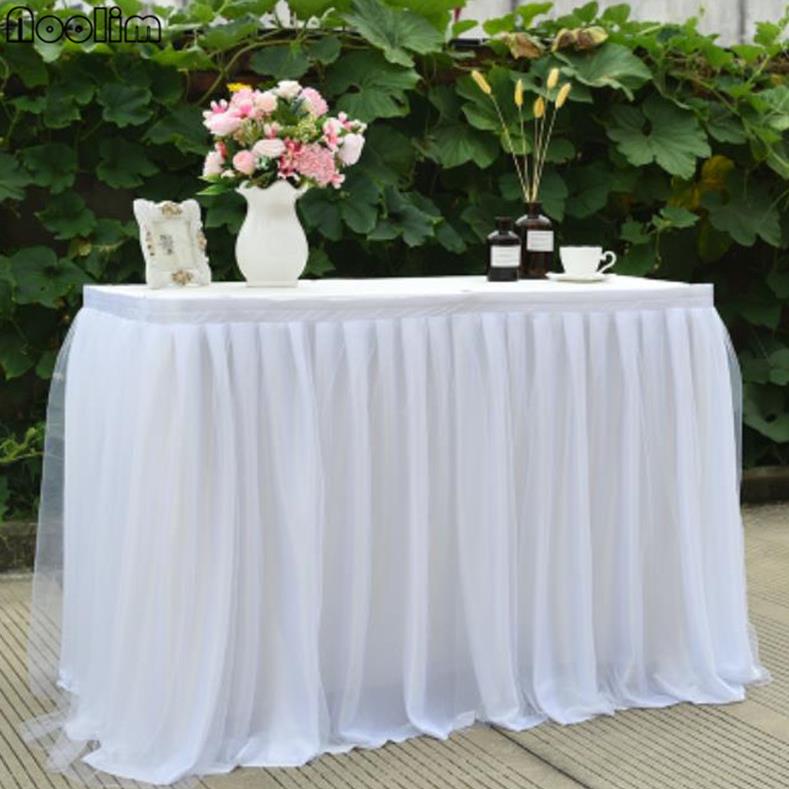 200*75cm Beautiful Tutu Table Layer Birthday Party Wedding Dessert Table Skirt Decoration Baby Shower Party Decoration Suppliers: White