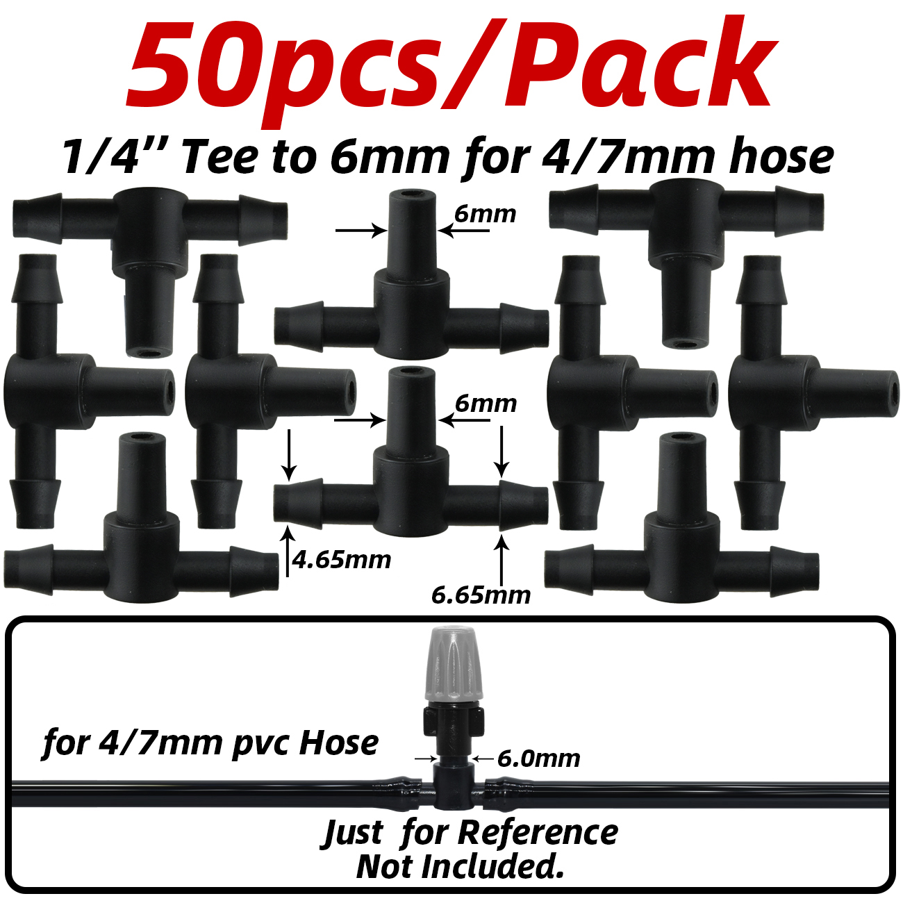 1-50pcs Barbed Connectors Irrigation Fittings Drip Irrigation Barbed Connectors 4/7mm Tubing Fittings for Flower Pot Garden Lawn: Orange