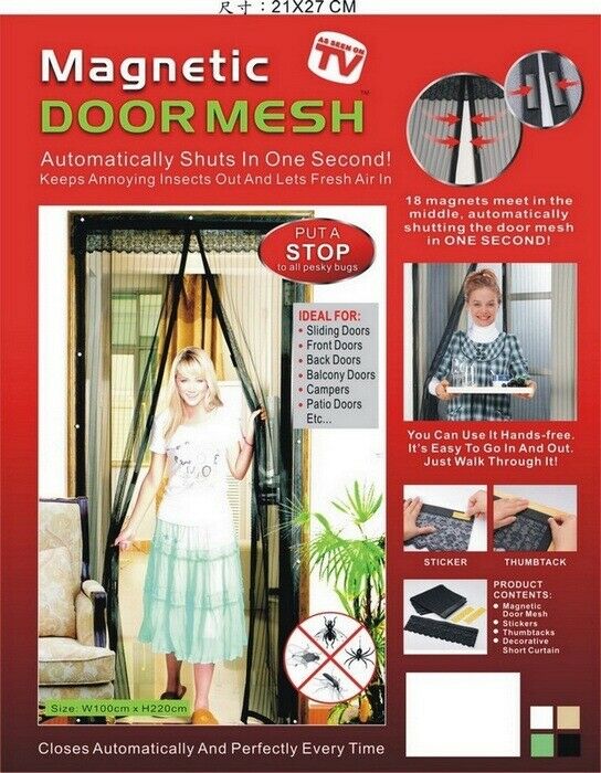 2 størrelse sommer mesh net anti myg insekt flue bug gardin automatisk lukning dør skærm køkken gardin