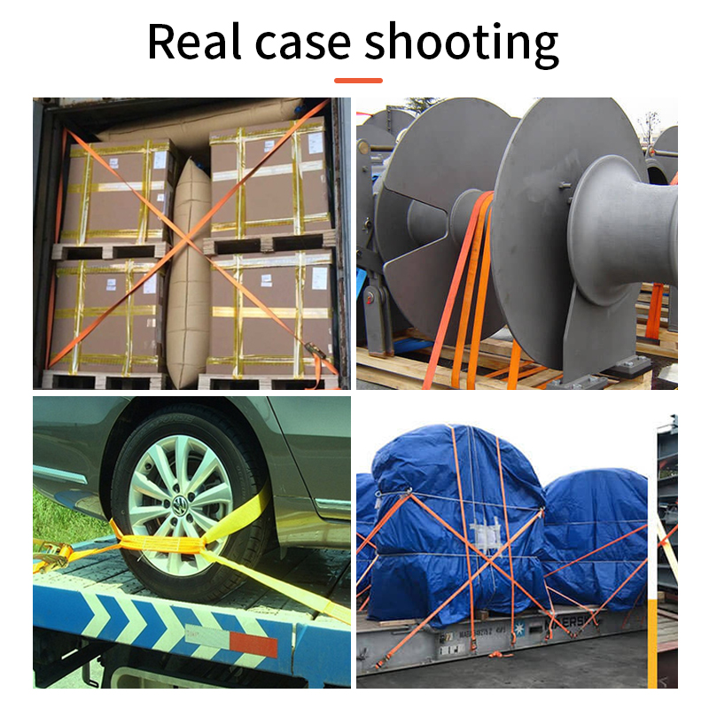 Sangles d'arrimage Sangle à cliquet Bouquets de chariot avec récipient tendeur de cargaison fixe tendeur de toit