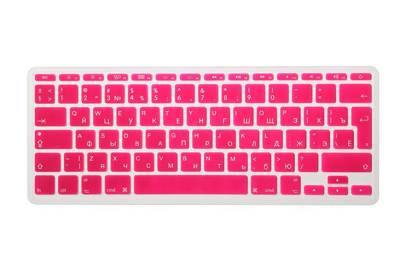 HRH Durable Russian EU/UK Silicone Gel Keyboard Protector Cover Skin Protective Film For Mac Book Air 11.6 A1465/A1370: Hot Pink