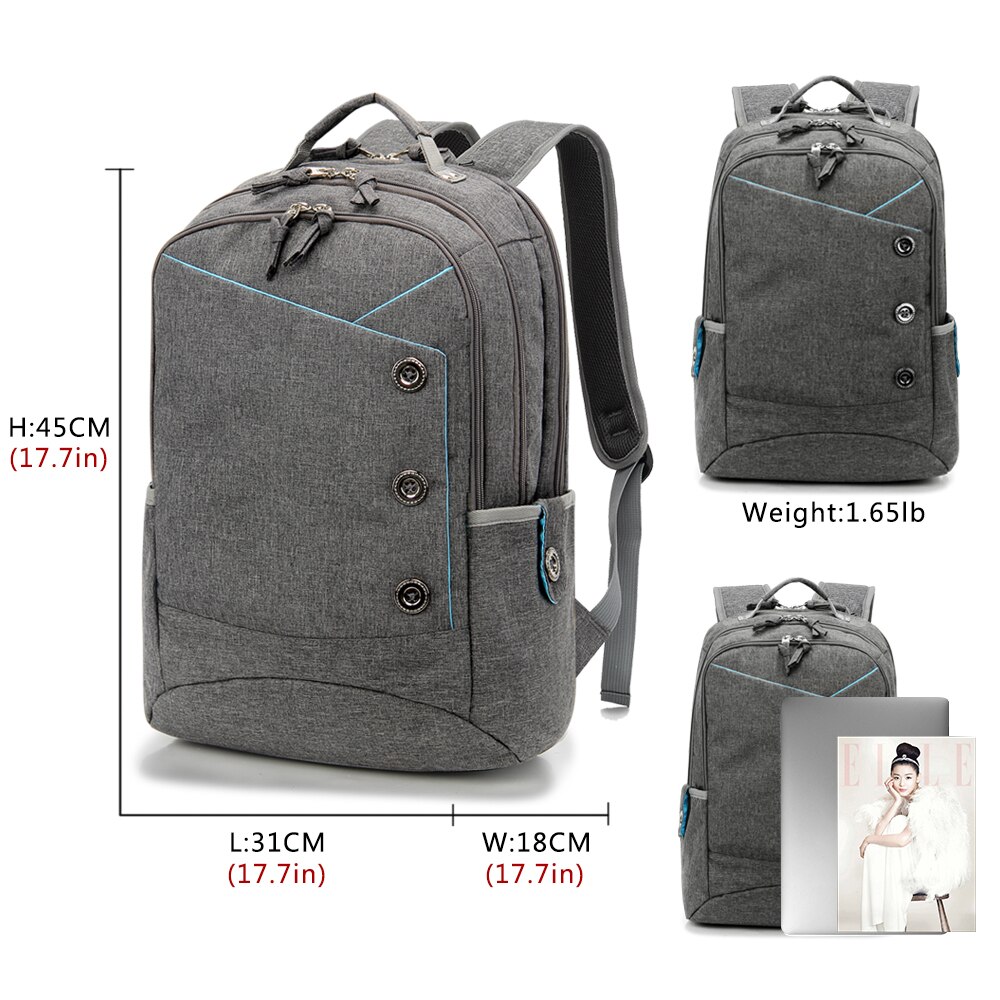 KINGSLONG Laptop Backpack Women's Mochila for Teenagers school backpack linen Casual Bags Travel bag for Women Casual