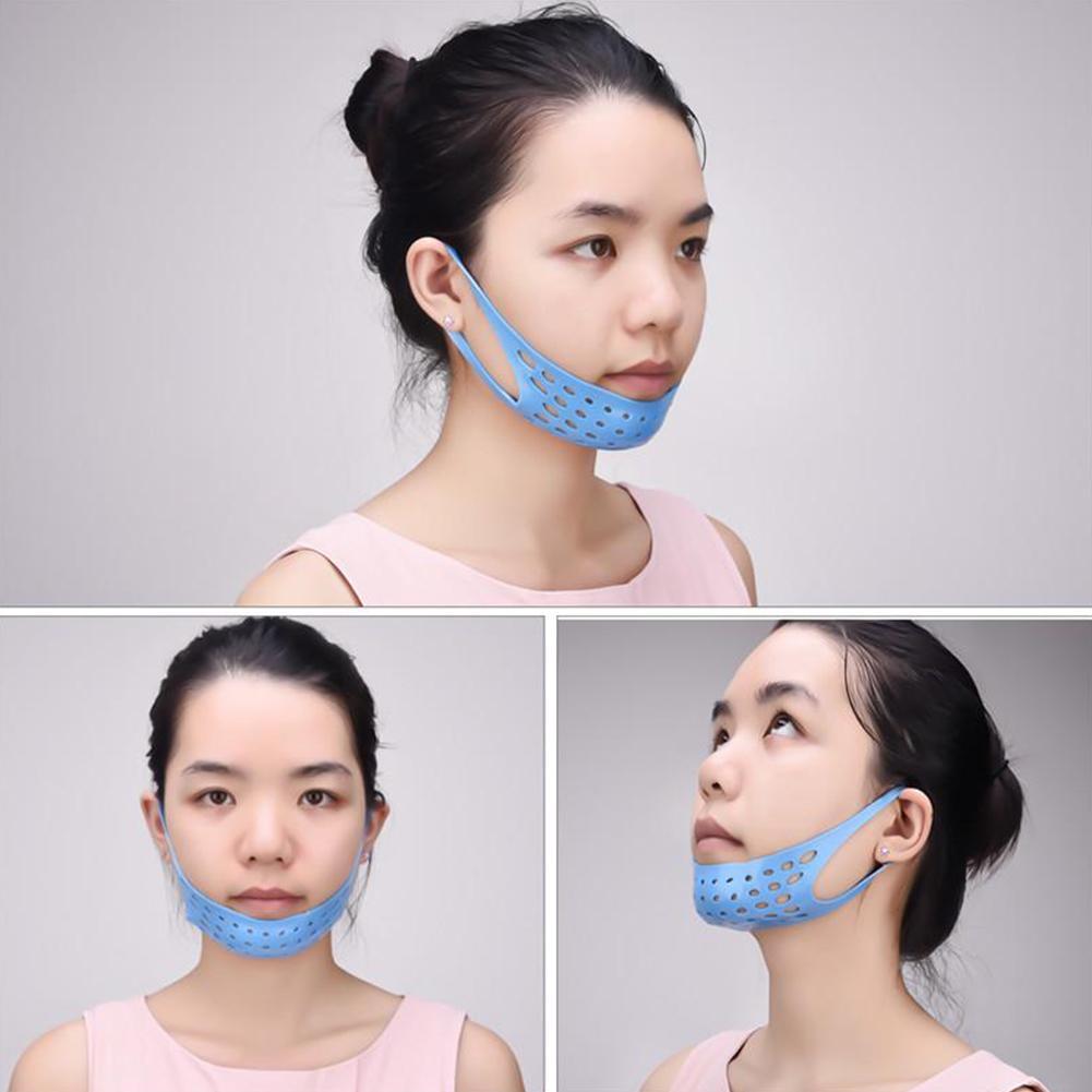 19.6*5.8cm Soft Face Slim Mask Massage Chin Cheek Lift Strap Slimming V Wrinkle Mask Silicon Face Band Belt Thin Shape Mask E0S2