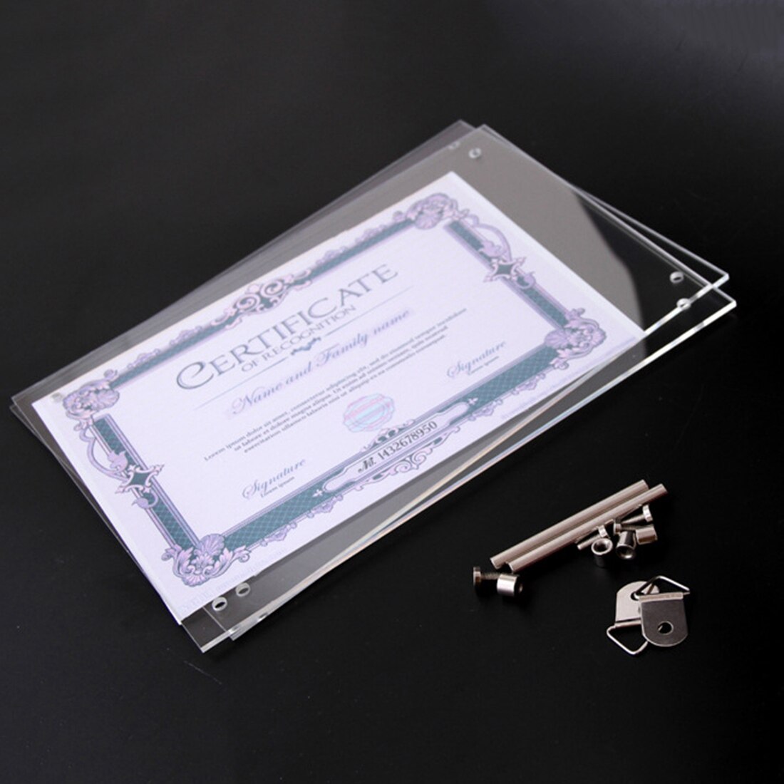 Acrylic Clear Photo Frame Modern Business Certificate Display Stand 6/7/8/10/12 Inch Desktop Picture Display Holder Home Decor