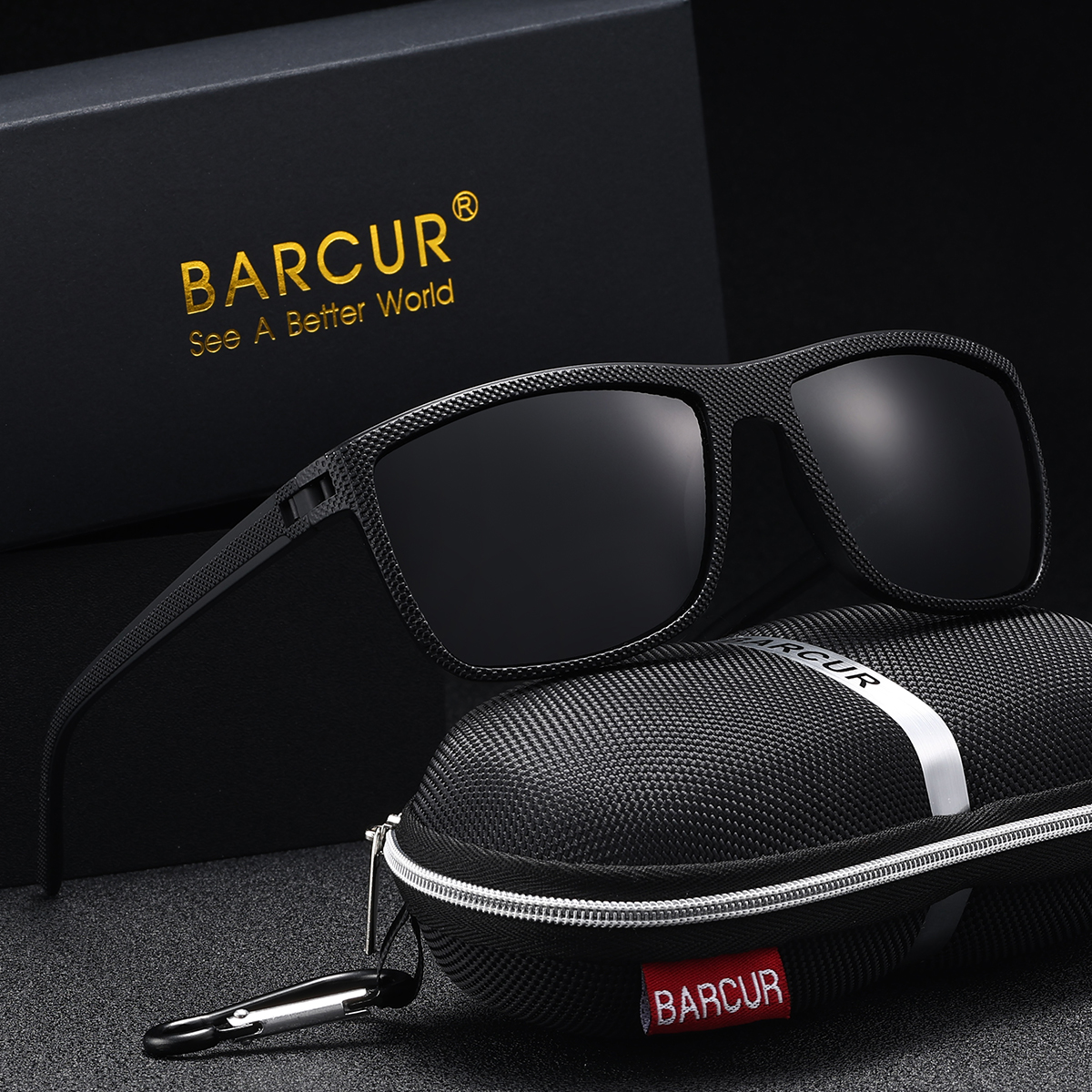 BARCUR Brand Classic Men Sunglasses Comfort Durable PC Rectangular Frame TAC Lens Versatile Age Polarized Sunglasses: Silver