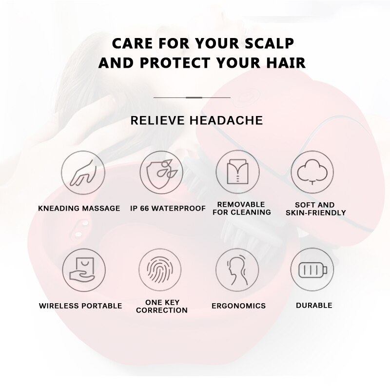 Masajeador de cabeza inteligente con carga eléctrica 3D, masajeador inalámbrico para cuero cabelludo, hombros y cuello, masajeador de tejido profundo