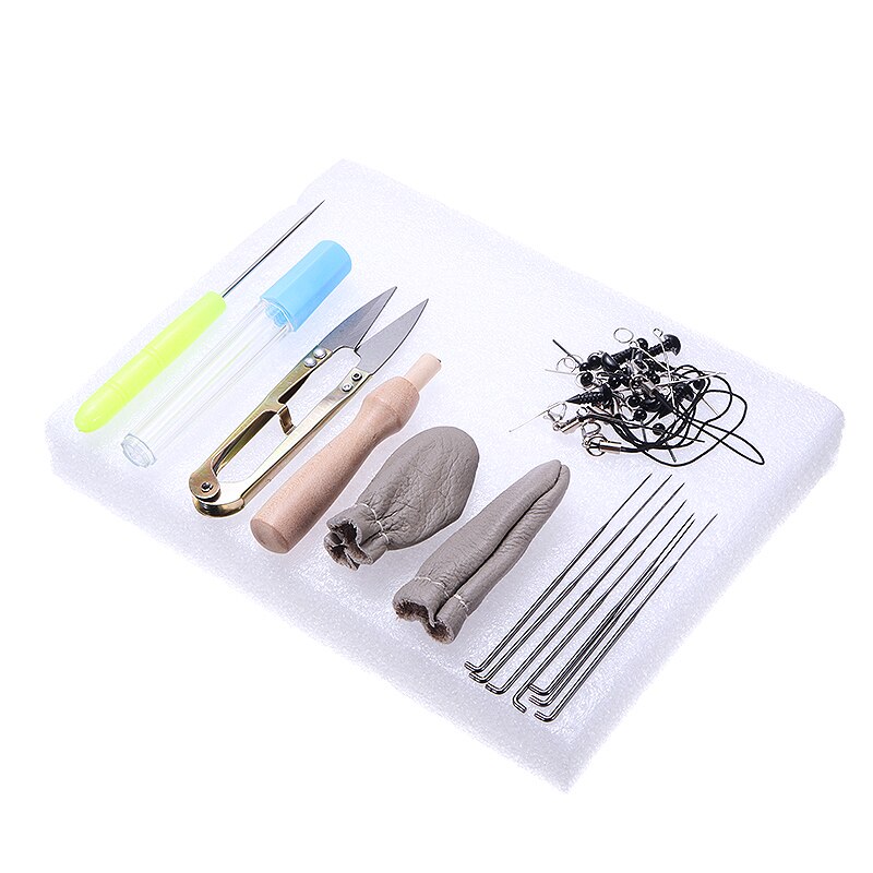 8 Colors Wool Felt Craft Kit DIY Yarn Wool Felting 50PCS Needle Felting Starter Set Household Sewing Package Handmade Craft