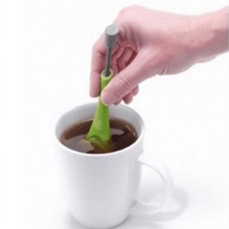 Lankater Infusore Per Tè In Plastica PP A Forma Di Paletta, Con Stantuffo Integrato, Misura 18x4x2 Cm, Per Foglie Sciolte E Bustine - 4