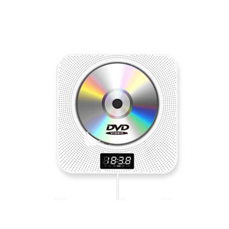 Wall Mounted Cd-speler Stereo Thuis Dvd Hd Dvd Speler Bluetooth Engels Leren Replay Cd Speler Draagbare Muziekspeler Fm radio: WHITE